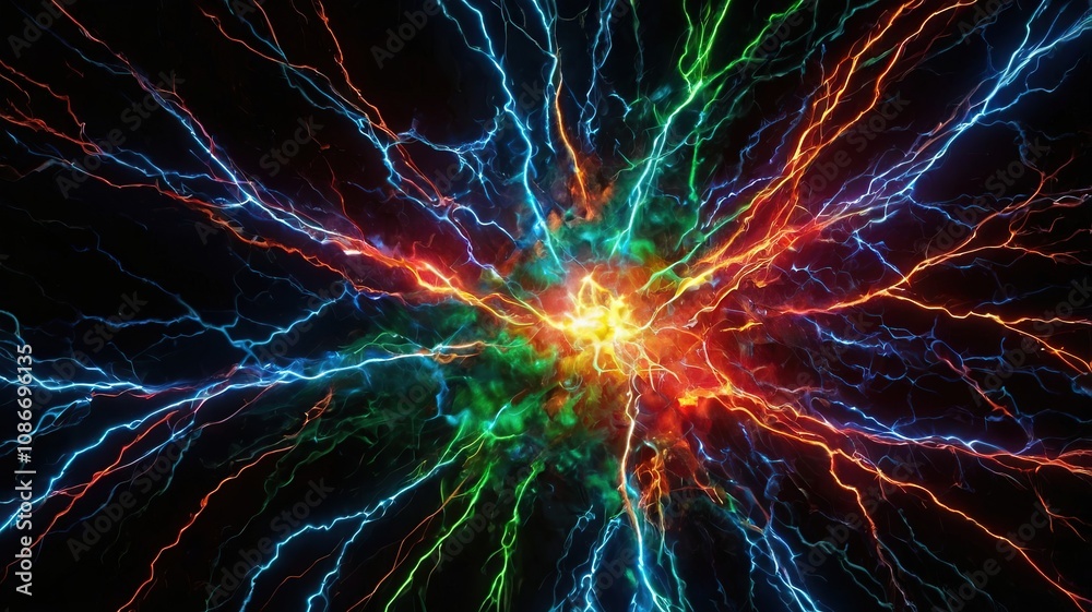 Obraz premium Electric Light Flash with a Futuristic Feel