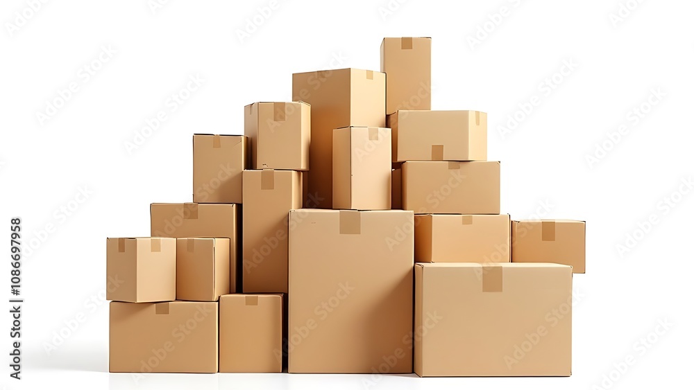 Cardboard boxes isolated on white background
