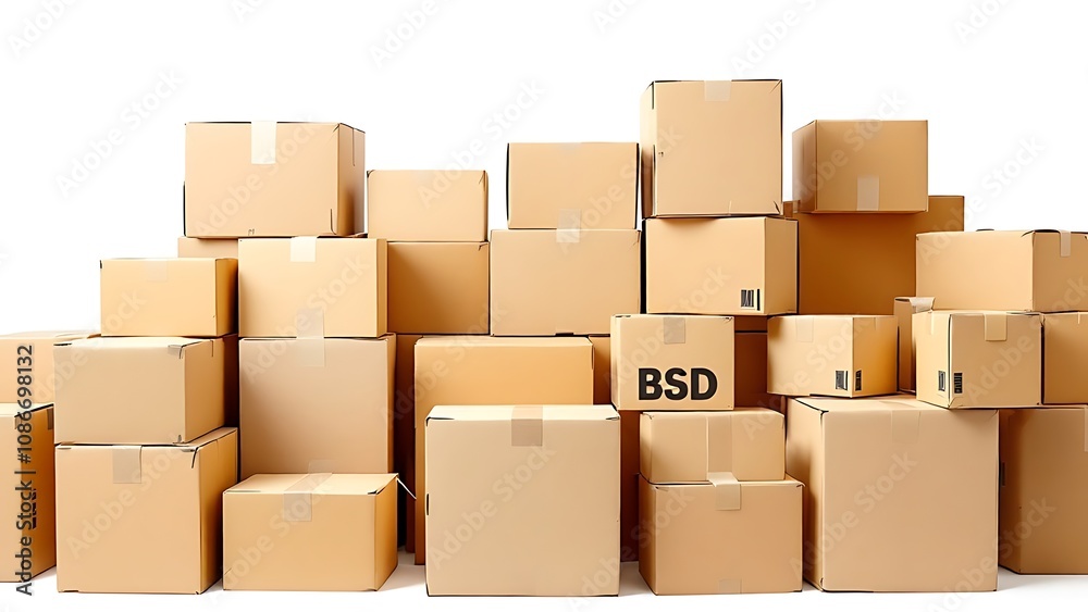 Fototapeta premium Cardboard boxes isolated on white background