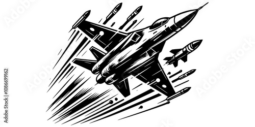 A fighter jet in a dogfight scenario, evading a missile with sharp turns and evasive maneuvers