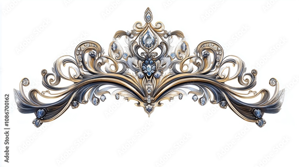 A detailed illustration of a crown, isolated on a pure white background A detailed illustration of a crown, isolated on a pure white background
