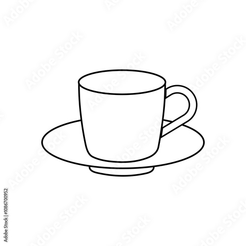 Cup for coffee, tea on a white background