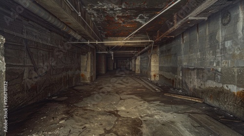 interior of an old abandoned bunker