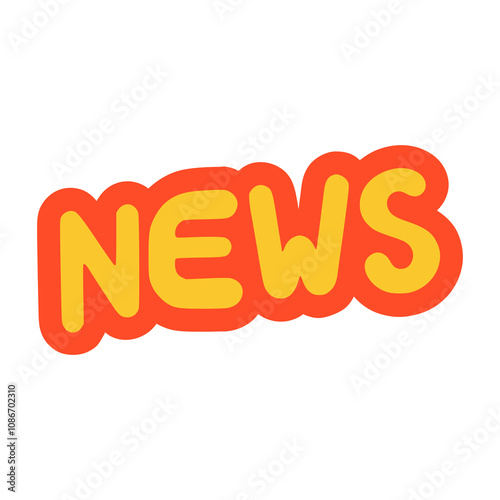 news sticker fashion lifestyle trendy update vector illustration template design