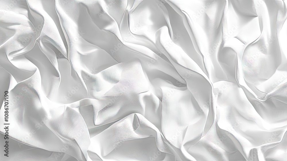 Elegant white satin fabric, fluid and smooth, creating a luxurious and serene backdrop. Elegant white satin fabric, fluid and smooth, creating a luxurious and serene backdrop.