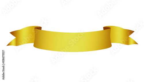 Gold banner on isolated background.