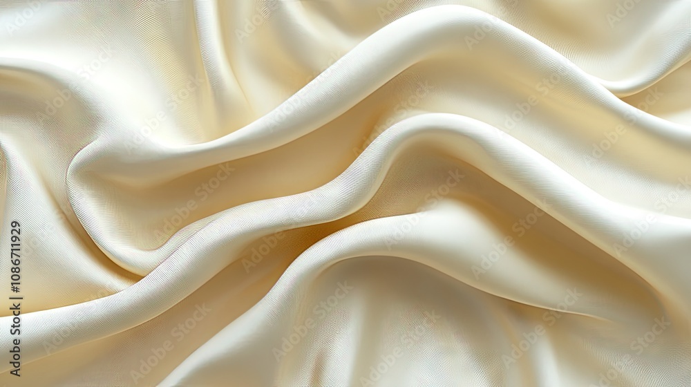 A close-up of luxurious cream silk fabric, showcasing its smooth texture and elegant drape. A close-up of luxurious cream silk fabric, showcasing its smooth texture and elegant drape.