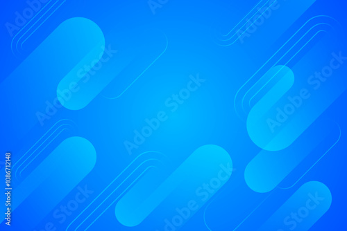 Geometric Shape On Blue Background With Copy Space. Technology Banner. Vector Illustration. Abstract Business Wallpaper. Minimal