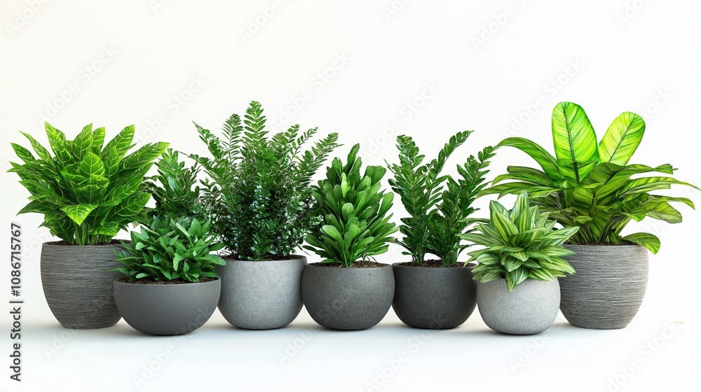 Plants in white ceramic pot: ficus lyrata, Sansevieria, pachira, zz zamioculcas zamiifolia or zanzibar gem plant. Variety of species. Isolated on a white background. Plants in white ceramic pot: ficus lyrata, Sansevieria, pachira, zz zamioculcas zamiifolia or zanzibar gem plant. Variety of species. Isolated on a white background.