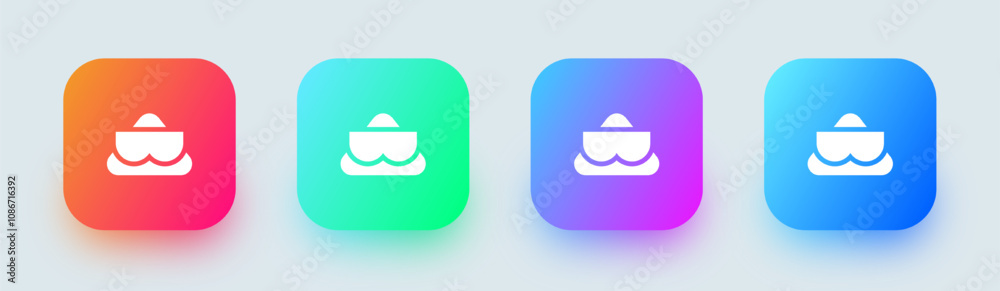 Fraud solid icon in square gradient colors. Cyber signs vector illustration. Fraud solid icon in square gradient colors. Cyber signs vector illustration.