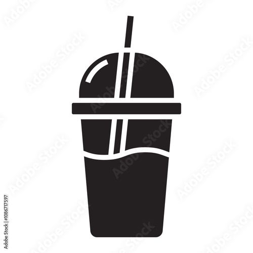 Beverage Cup with Straw icon.