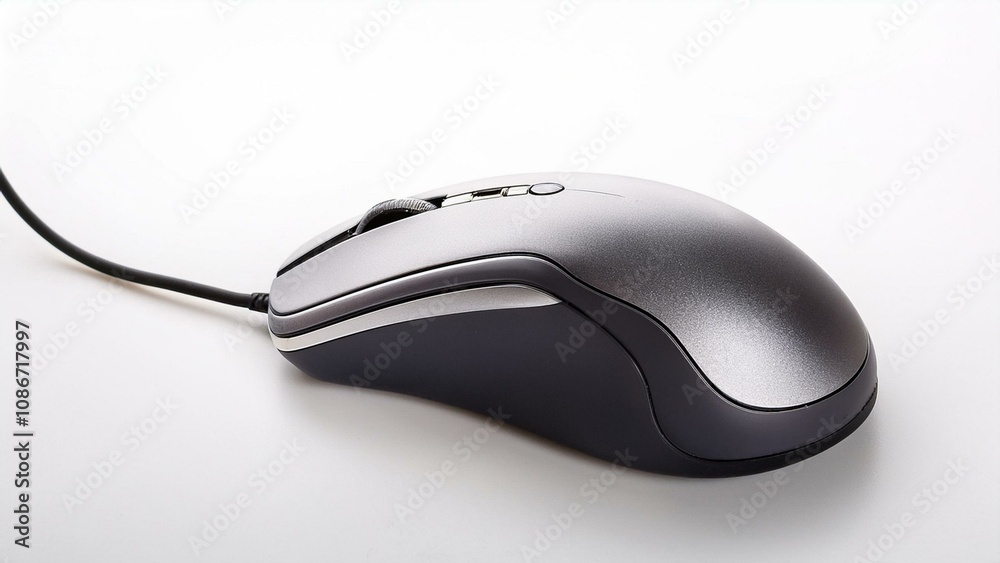 Close-up of computer mouse on a white background, modern office equipment
Close-up of computer mouse on a white background, modern office equipment