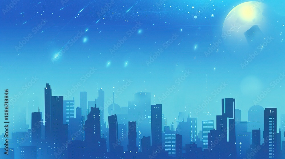 Blue Tech City Architecture Background - A Futuristic Urban Landscape of Innovation. The Blue - Hued Buildings with Sleek Lines, Symbolizing the Technological Advancements
