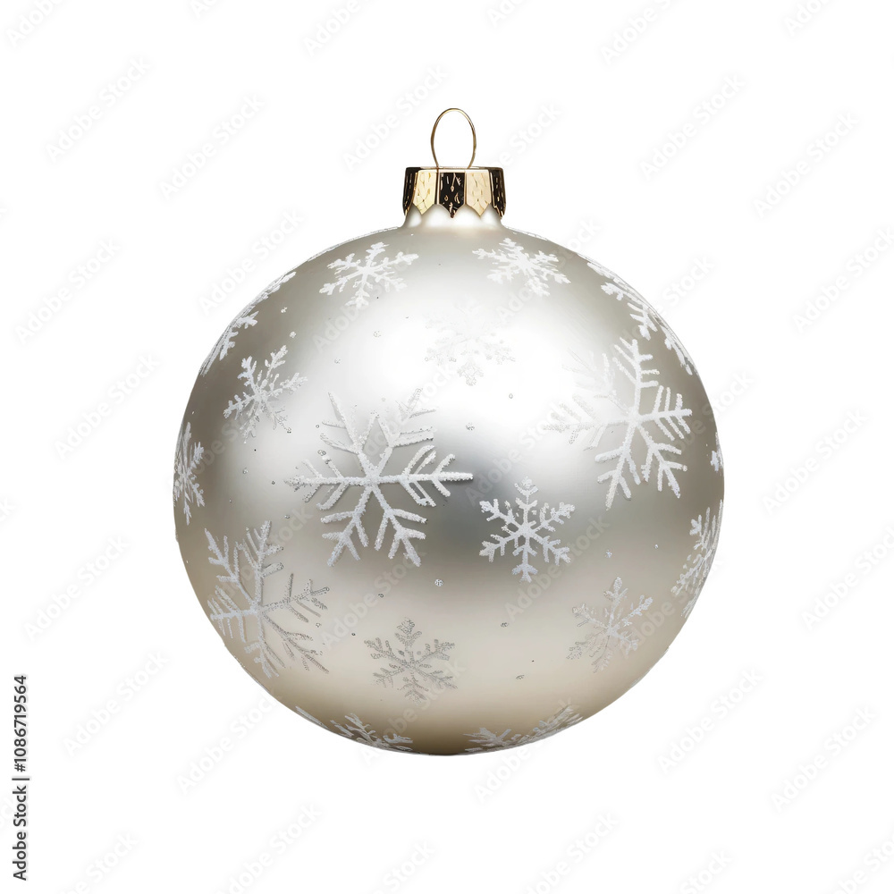 White Christmas ball isolated on transparent background White Christmas ball isolated on transparent background