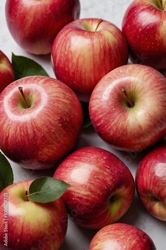 red ripe apples close up