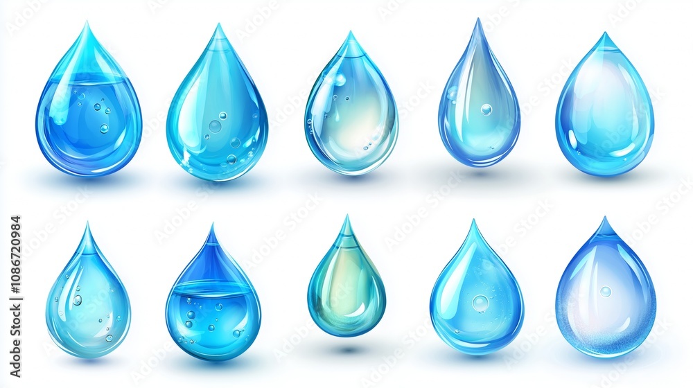 collection of pouring clean water from a height or a beautiful splash of blue water Isolated on white background collection of pouring clean water from a height or a beautiful splash of blue water Isolated on white background