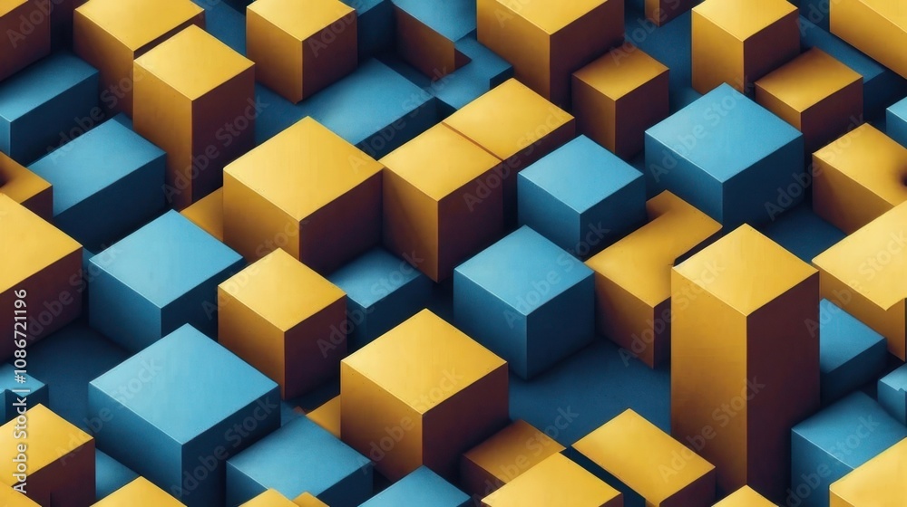 Obraz premium Abstract Geometric Pattern in Blue and Gold