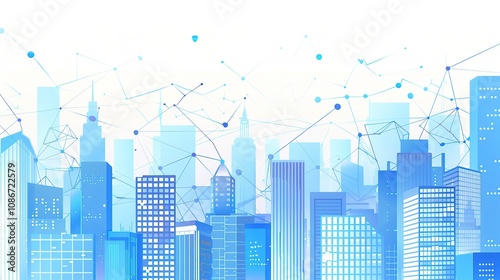 Blue Tech City Architecture Background - A Futuristic Urban Landscape of Innovation. The Blue - Hued Buildings with Sleek Lines, Symbolizing the Technological Advancements