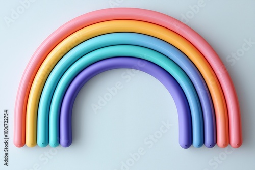 Colorful wooden rainbow toy designed for educational purposes, featuring multiple vibrant arches in various colors, promoting creativity and imaginative play for children.