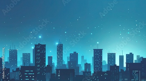 Blue Tech City Architecture Background - A Futuristic Urban Landscape of Innovation. The Blue - Hued Buildings with Sleek Lines, Symbolizing the Technological Advancements