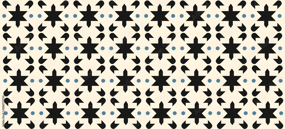 A seamless geometrical pattern with repeating star-like shapes A seamless geometrical pattern with repeating star-like shapes