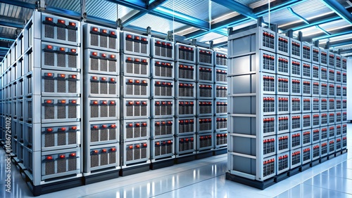  Battery energy storage system with lithium battery modules, renewable energy innovation for sustainable power solutions.  