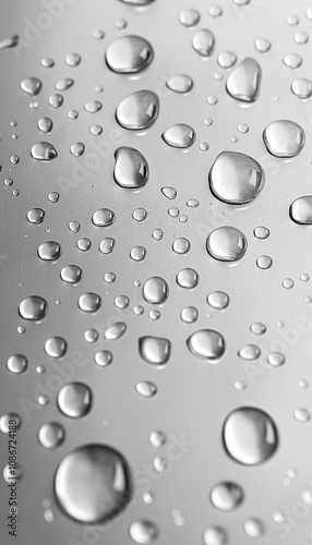 Blank Aluminum Surface with Water Droplets for Modern Backgrounds and Wallpapers