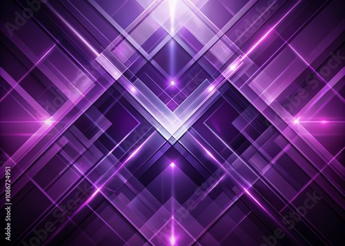 Abstract Dark Purple Background with Intersecting Geometric Shapes Creating a Complex Futuristic Design Ideal for Modern Art and Technology Themes