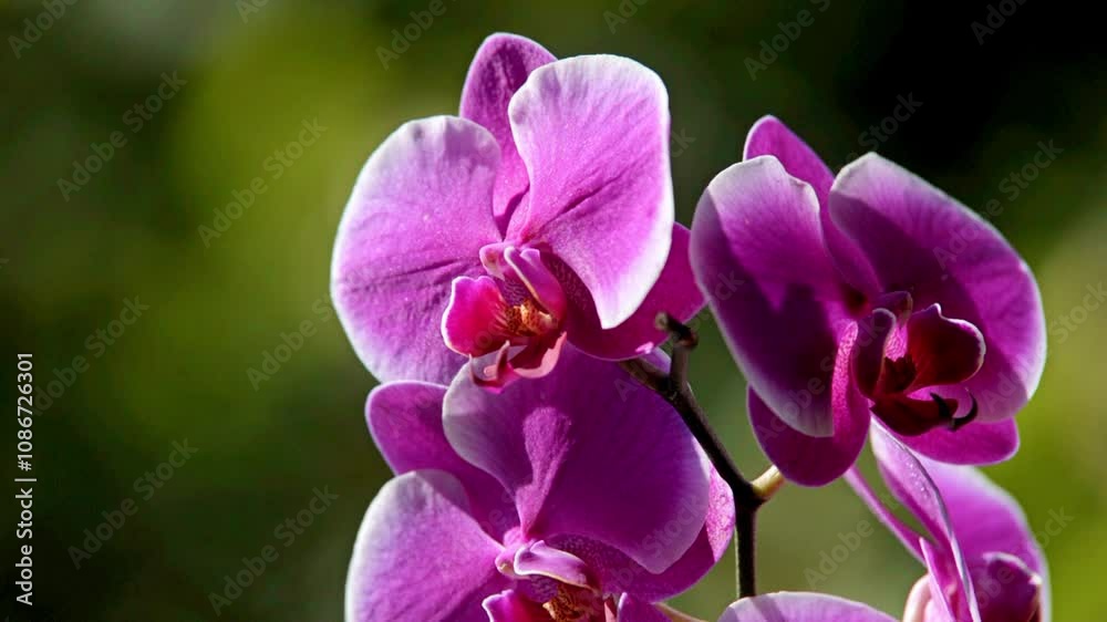 Purple Orchid branch on green natural background
Purple Orchid branch on green natural background