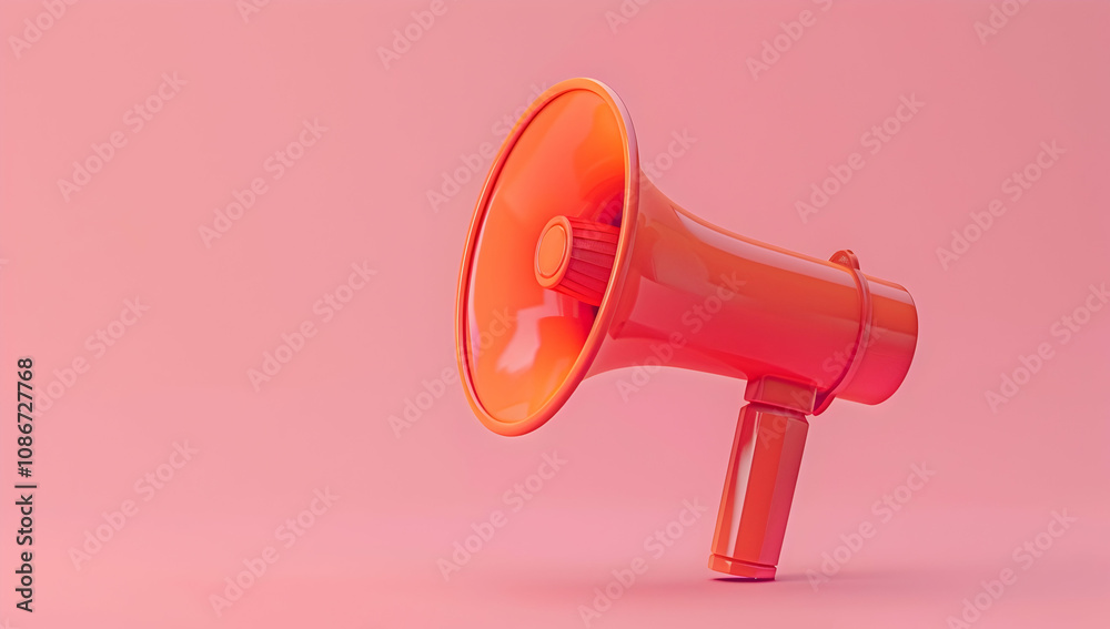 Vibrant orange megaphone isolated on a white background Vibrant orange megaphone isolated on a white background