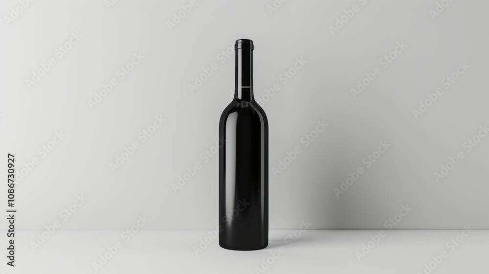 A bottle of wine is shown in a white background A bottle of wine is shown in a white background