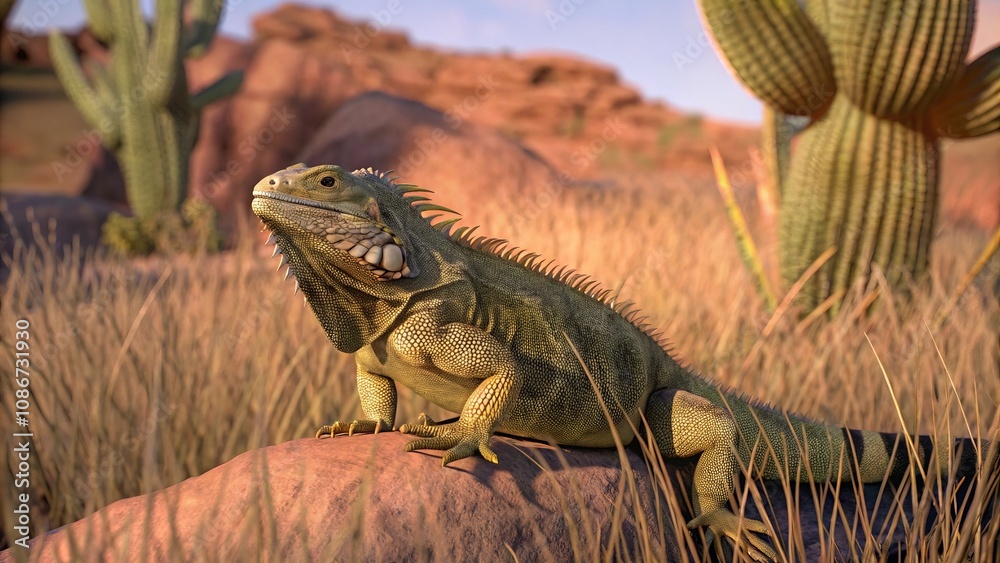 iguana on the rock iguana on the rock