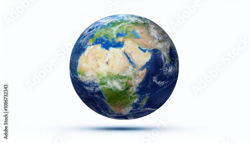 Earth Planet Isolated on White Background