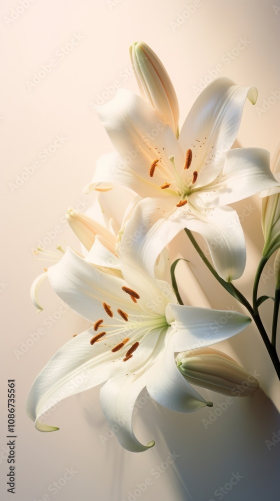 A closeup of lilies on the center chandelier blossom flower. A closeup of lilies on the center chandelier blossom flower.