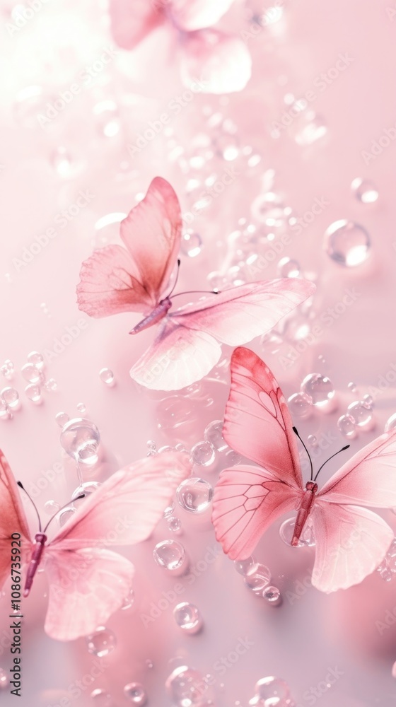 Light Pink butterflies accessories chandelier accessory.