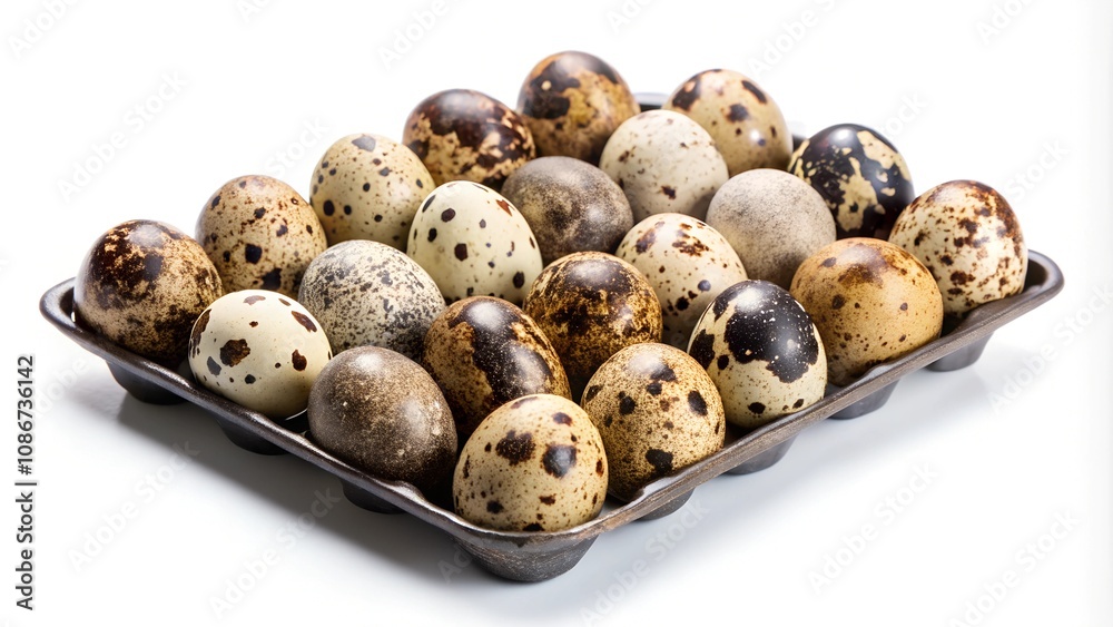 quail eggs isolated on white
