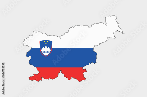 Slovenia Map vector icon. Map of Slovenia in Flag colors.