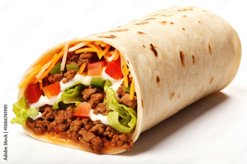 Burrito food white background fast food. Burrito food white background fast food.