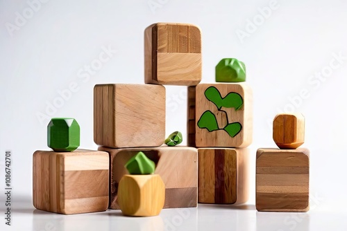 eco friendly wooden building blocks sustainable and non toxic wo photo