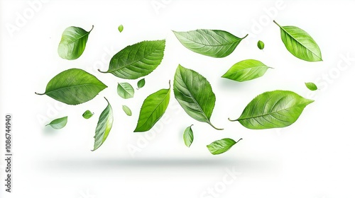 Wallpaper Mural Set of tropical leaves isolated on white background. Tropical leaves exotic foliage. Torontodigital.ca