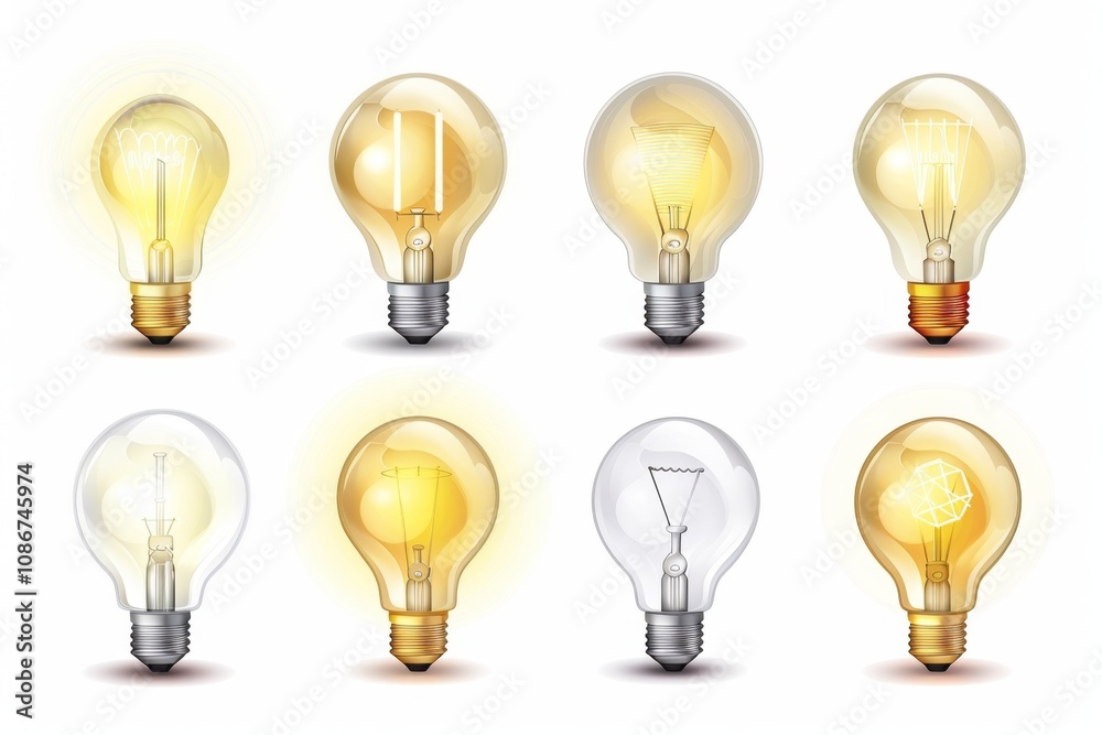 Graffiti light bulbs, lamp icon silhouettes set, lightbulbs isolated, 3d realistic bulbs, creativity idea Graffiti light bulbs, lamp icon silhouettes set, lightbulbs isolated, 3d realistic bulbs, creativity idea