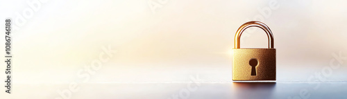 Close-up view of golden padlock on blurred background, symbolizing security and protection in business.