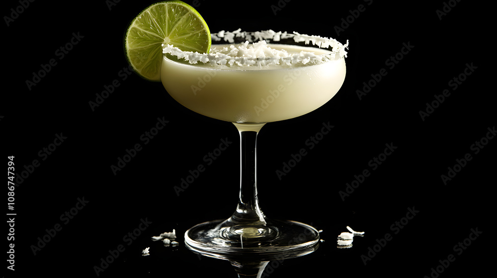 Coconut Margarita: A Beachy Blend of Fresh Lime and Sweet Coconut Cream for A Refreshing Summer Drink Coconut Margarita: A Beachy Blend of Fresh Lime and Sweet Coconut Cream for A Refreshing Summer Drink