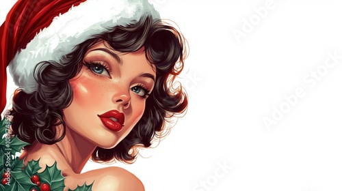 Beautiful sexy girl in santa claus clothes