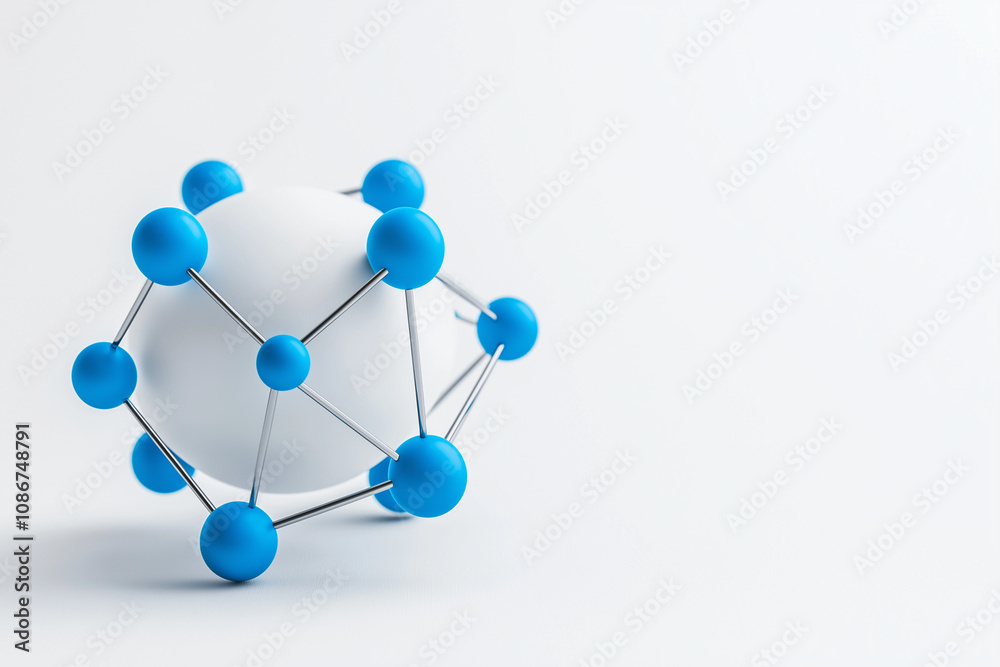 3D digital neural network, tech symbol, glowing blue nodes, isolated on white background 3D digital neural network, tech symbol, glowing blue nodes, isolated on white background