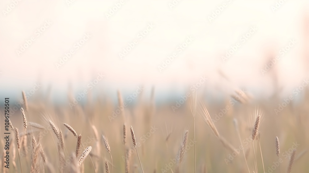 Golden Wheat Field at Sunset Soft Light Golden Wheat Field at Sunset Soft Light