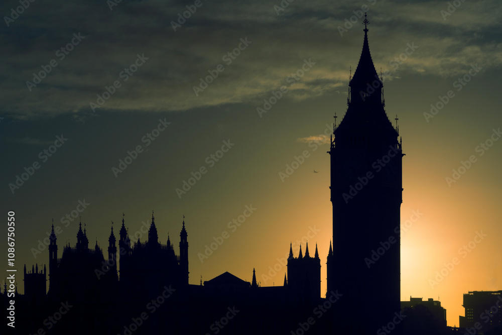 Big Ben and Westminster skyline at sunset Big Ben and Westminster skyline at sunset