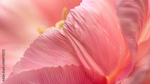 Pink Tulip Flower Petals Close Up Macro Shot