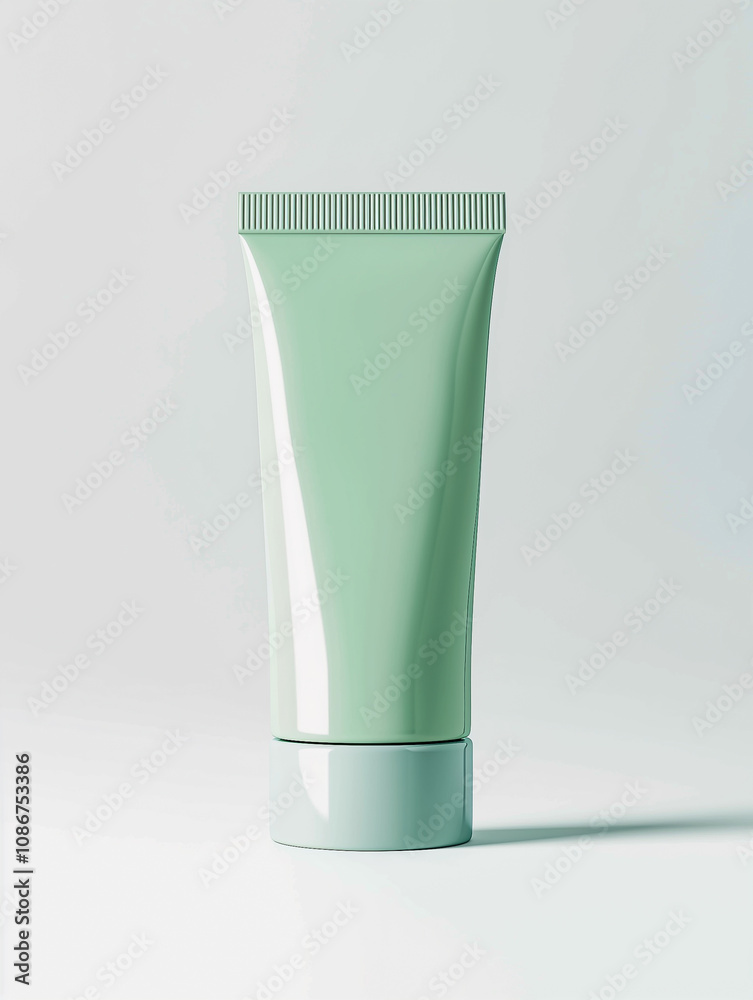 Green tube of cream skincare concept mockup Green tube of cream skincare concept mockup