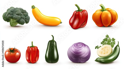 A vibrant assortment of fresh vegetables, including broccoli, bell peppers, and zucchini, perfect for healthy meals.